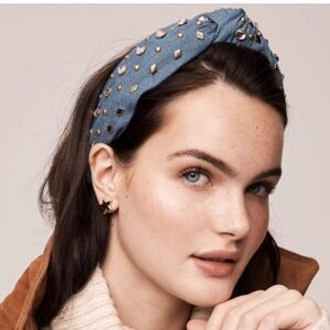 Lele Sadoughi Studded Denim Headband